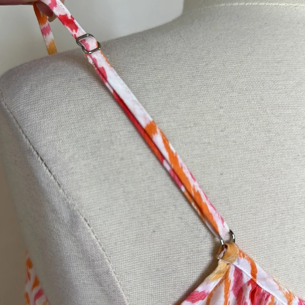 Oscar de‎ la Renta Ikat Cotton Slip Dress S | Boho Resort Summer Lounge - Picture 11 of 16